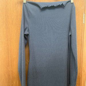 Grey Bodycon Short Dress Long Sleeve